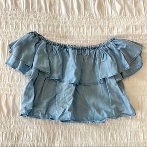 Denim Off-the-Shoulder Top